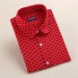 Red Polka Dot Shirts Women Formal Work Blouses Cotton Long Sleeve Ladies Office Shirt Turn-down Coll