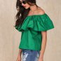 Sexy slash neck ruffles women tops tees Off shoulder beach summer style tops Women blouses shirt par
