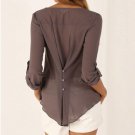 Sexy V Neck Long Sleeve Shirts Women 2017 New Brand Summer Casual Chiffon Blouses Ladies Plus Size 5