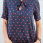 New Red Lip Printed Chiffon Shirts Women Blouses Office Shirts Plus Size Ladies Casual Bowknot Shirt