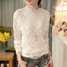 New Arrival 2017 Autumn Women Lace Plus Size Blouses Long Sleeves Fashion Casual Chiffon Shirts   07