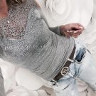 Chulianyouhuo Solid Lace T-shirt Spring2018 New Fashion Women Sexy Slim Ladies Tops Long Sleeve Spli