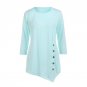 2017 Creative Design Women Long Sleeve Loose Button T Shirts Ladies Solid O Neck Plus Size Women Clo