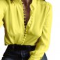 Plus Size Women Casual Solid Fashion Long Sleeves Shirt Women Polyester Blouse Lapel Shirt  Women to