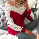 Women Casual Long Sleeve New Lace Blouses 2017 Autumn Winter Elegant Blusa Crochet Hollow Out Solid 