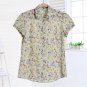 Dioufond Women Summer Tops 2017 Plus Size Short Sleeve Shirt Cotton Floral Blouse Turn Down Collar S