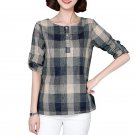 New 2017 Plaid Shirt Women Cotton Linen Blouse Long Sleeve Checked Shirts Korean Style Female Casual