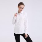 Dioufond New Women Fashion Plus Size Blouse Oxford Ladies Top Solid Long Sleeve Shirt Blue Office Sh