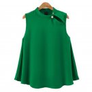 2017 Summer Women Blouses Shirts Elegant Vintage Turtleneck Sleeveless Solid Tops Ladies Casual Loos
