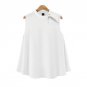2017 Summer Women Blouses Shirts Elegant Vintage Turtleneck Sleeveless Solid Tops Ladies Casual Loos