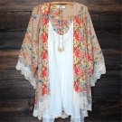 New Retro Women Chiffon Crochet Blouse Floral Kimono Cardigan Tops Shirt Outfit Hot