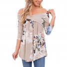 Chic Floral Print Women Blouses 2017 Autumn Blusas Three Quarter Sleeve Summer 3XL Plus Size Sexy Of