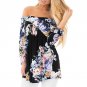 Chic Floral Print Women Blouses 2017 Autumn Blusas Three Quarter Sleeve Summer 3XL Plus Size Sexy Of