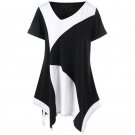 Plus Size 5XL Women Blouse Patchwork Irregular Hem Loose Casual Women\'s Shirts Blusa Tunic Mujer Fe