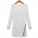 GZDL Casual Zipper Slim Women Top Shirts Long Sleeve O Neck Pullover Long Blouses Autumn Winter Blou