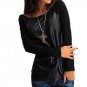 Women Spring Autumn Sweatshirts PU Patchwork Cropped Tops Tee Hoodies Full Sleeve O Neck Shirt Blous