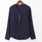 Dioufond White Cotton Shirt Long Sleeve Women Blouse Casual Female Top Navy Pocket Shirt Big Size Bl