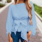 Spring Summer Women White Blouse with Belt 2018 Fashion Sexy Casual Woman Shirts Blusas Elegant Tops