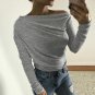2017 Women New Slash Neck Casual Solid One Shoulder Sexy Slim Fit Tops Blouses Pullover Autumn Ladie