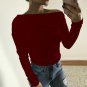 2017 Women New Slash Neck Casual Solid One Shoulder Sexy Slim Fit Tops Blouses Pullover Autumn Ladie