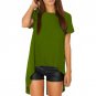 2016 Summer Women Blusas Sexy Chiffon Split Backless Short Sleeve Tops Irregular Hem Plus Size Casua