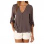 Spring Blusas 2017 Fashion Women Chiffon Patchwork Shirts Slim Long Sleeve V-Neck White Black Blouse