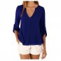 Spring Blusas 2017 Fashion Women Chiffon Patchwork Shirts Slim Long Sleeve V-Neck White Black Blouse
