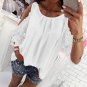 Women Blouse Shirt 2017 Summer Beach Casual Sexy Cold Shoulder Long Sleeves Hollow Out Ladies Muje