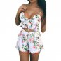 two piece set Women Lady V Neck Shirt Vest Tops Blouse+Shorts Trousers woman sets of clothes Casual