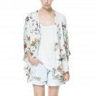 Blusas Women Kimono White Cardigan Shirt Blouse Tops Spring Summer Women\'s Cardigan Bird Flower Pri