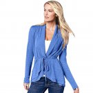 2017 HOT Womem Spring Autumn Long Sleeve Thin Jacket Coat Irregular Fashion Solid Tie Waist Blouse C