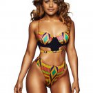 Bikini 2017 Women Print Bikini Brasil Swimwear Push-Up Underwire Padded Bra Swimsuit Beachwear