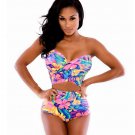 Printed 2 Piece Set Woman Strapless High Waisted Bikinis Beach Bathing Suit For Women Cropped Top An
