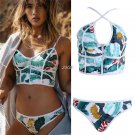 2017 Sexy Women  Floral Bandeau Zipper Bathing Swimwear Bikini Push Up Swimsuit  APR21_30