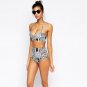 NEW 2017 Women Print Two Piece Bikini Underwire Sexy Swimwear Halter Brief Sets Triangel Swimsuit 88