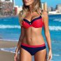 2017 Striped Women Push up Halter Bikinis Swimsuit Sexy Patchwork Retro Bikini Set Swimwear Female B