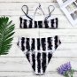 2018 Sexy Bikini Print Halter Swimwear Women Bandage Swimsuit Hollow Out Bikini Set High Waist Bathi