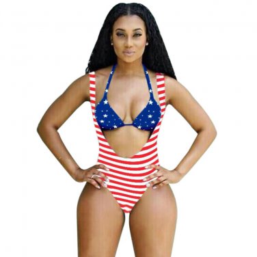 Summer Women Bikini Set Halter Push-up Padded Bra Swimsuit Swimwear Triangle Bathing Suit Monokini F