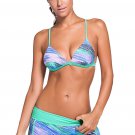 Greenish Trim Triangular Bikini and Boardshort Swimsuit