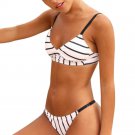 Women Sexy Bikini Set Striped Printed Push-Up Padded Swimwear Swimsuit Beachwear