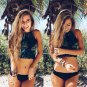 2017 Sexy High Neck Bikini Swimwear Women Swimsuit Brazilian Bikini Set Print Leaf Beach Wear Bathin