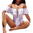 Summer Solid Swimsuit Beach Wear Halter Bathing Suit Bandage Swimwear
