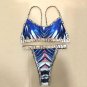 Sexy Women Colorful Striped Print Bandeau Thong Bikinis Set Summer Sexy Swimsuit Beach Wear Brazilia