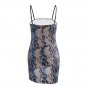 Sexy Women Dress Straped Bodycon Sleeveless Printed Evening Party Dress