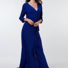 Blue Split Falbala Women\'s Maxi Dress