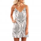Off Shoulder Summer Dress Women Sleeveless Printed Short Mini Dress High waist Beach Dress Boho Part
