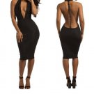 Women\'s Ladies Sexy Deep V-neck Backless Bodycon Club Dress Jumpsuit Bandage Dress