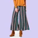 Boho Women  Stripe pants SummerLoose Fashion Long Pants Women Color Block Green Chiffon Pants  Wide 