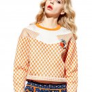 Elf SACK smoke spring fashion polka dot color block street print sweet long-sleeve sweatshirt female