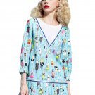 Elf SACK rabbit spring female fashion sweet color block print o-neck one-piece dress female short sk